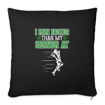I run faster on the cricket field - Sofa pillowcase 17,3'' x 17,3'' (45 x 45 cm) - black - Front