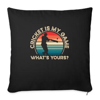 Le cricket est mon jeu - Housse de coussin décorative 45 x 45 cm - noir - Devant