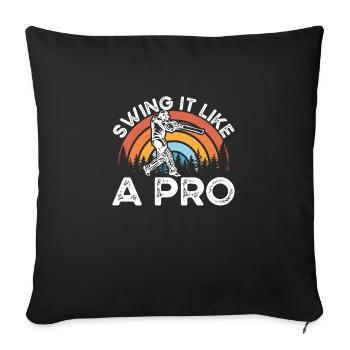 Swing it like a pro - Sofa pillowcase 17,3'' x 17,3'' (45 x 45 cm) - black - Front