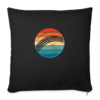 Balle de cricket colorée - Housse de coussin décorative 45 x 45 cm - noir - Devant