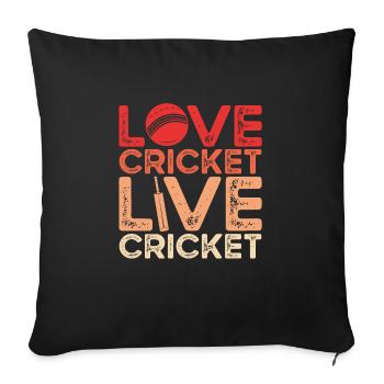 J’adore le cricket en direct - Housse de coussin décorative 45 x 45 cm - noir - Devant