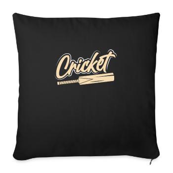 Batte de cricket en bois - Housse de coussin décorative 45 x 45 cm - noir - Devant