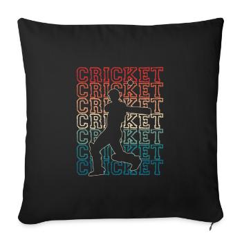 Cricketer throws the ball - Sofa pillowcase 17,3'' x 17,3'' (45 x 45 cm) - black - Front