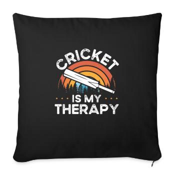 Le cricket est ma thérapie - Housse de coussin décorative 45 x 45 cm - noir - Devant