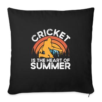Cricket is the heart of summer - Sofa pillowcase 17,3'' x 17,3'' (45 x 45 cm) - black - Front