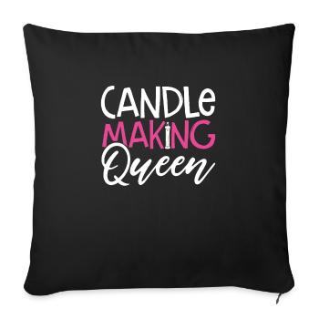 Reine de la fabrication de bougies - Housse de coussin décorative 45 x 45 cm - noir - Devant