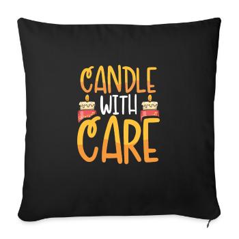 Candle with care - Sofa pillowcase 17,3'' x 17,3'' (45 x 45 cm) - black - Front
