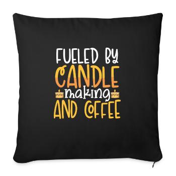 Candle making and coffee - Sofa pillowcase 17,3'' x 17,3'' (45 x 45 cm) - black - Front