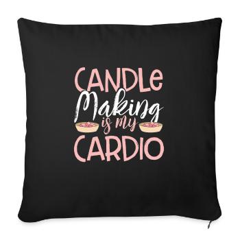 Candles make cardio - Sofa pillowcase 17,3'' x 17,3'' (45 x 45 cm) - black - Front