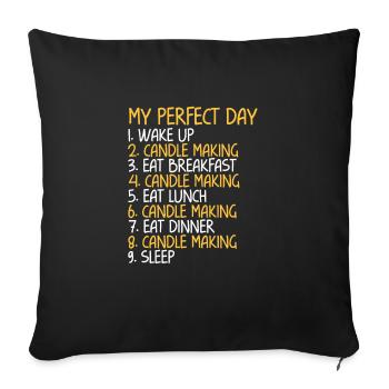 My Perfect Day Candle Making - Sofa pillowcase 17,3'' x 17,3'' (45 x 45 cm) - black - Front