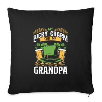 Good luck charms, call me grandpa - Sofa pillowcase 17,3'' x 17,3'' (45 x 45 cm) - black - Front