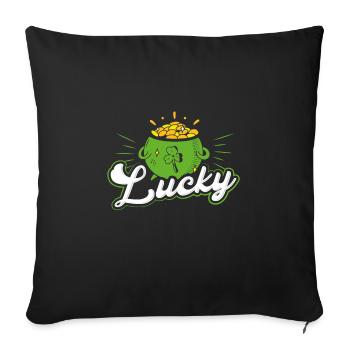 Happy treasure of gold - Sofa pillowcase 17,3'' x 17,3'' (45 x 45 cm) - black - Front