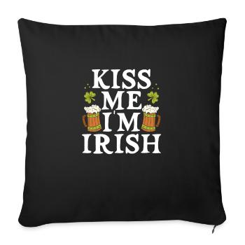 Embrasse-moi, je suis irlandais - Housse de coussin décorative 45 x 45 cm - noir - Devant