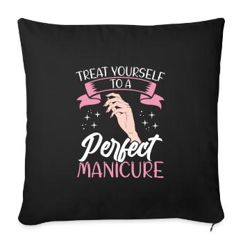 Une manucure parfaite - Housse de coussin décorative 45 x 45 cm - noir - Devant