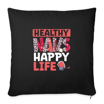 Des ongles sains, une vie heureuse - Housse de coussin décorative 45 x 45 cm - noir - Devant