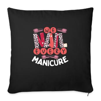 Nous réussissons chaque manucure à l’essentiel - Housse de coussin décorative 45 x 45 cm - noir - Devant