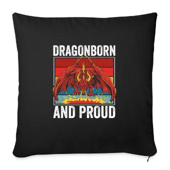 Sang et fierté du dragon - Housse de coussin décorative 45 x 45 cm - noir - Devant
