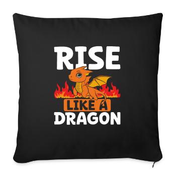 Levez-vous comme un dragon - Housse de coussin décorative 45 x 45 cm - noir - Devant