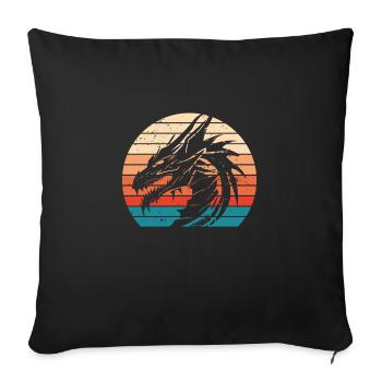 Dragon Coucher de soleil - Housse de coussin décorative 45 x 45 cm - noir - Devant