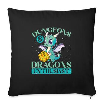 Dragon enthusiast - Sofa pillowcase 17,3'' x 17,3'' (45 x 45 cm) - black - Front