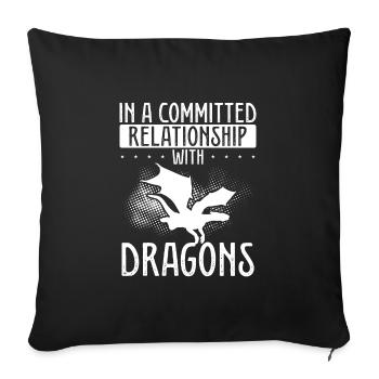 Relation avec les dragons - Housse de coussin décorative 45 x 45 cm - noir - Devant