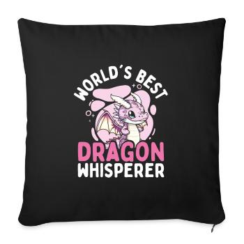 The best dragon whisperer in the world - Sofa pillowcase 17,3'' x 17,3'' (45 x 45 cm) - black - Front