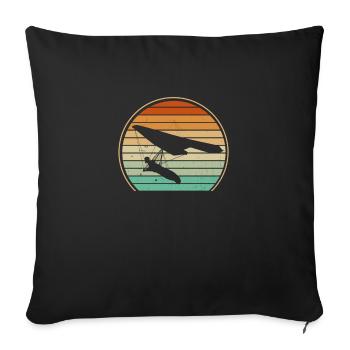 Drachenfliegen Retro Sonne - Sofakissenbezug 45 x 45 cm - Schwarz - Vorne