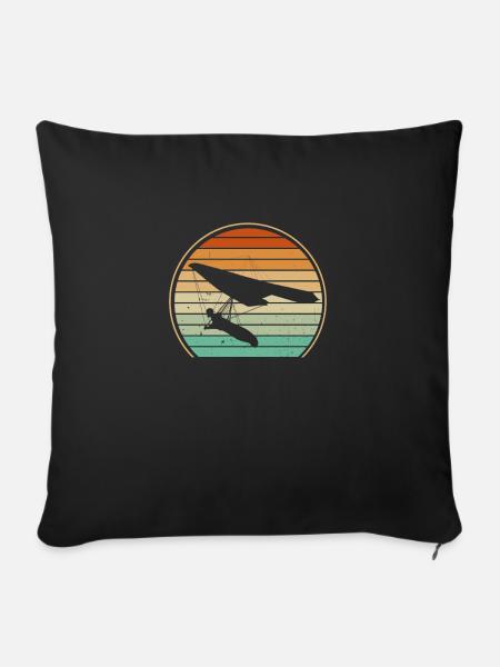 Drachenfliegen Retro Sonne - Sofakissenbezug 45 x 45 cm - Schwarz
