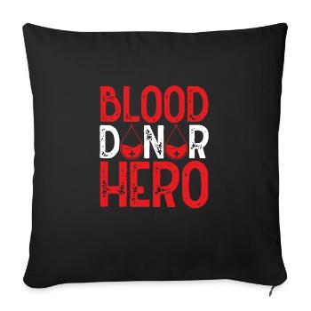Héros du donneur de sang - Housse de coussin décorative 45 x 45 cm - noir - Devant