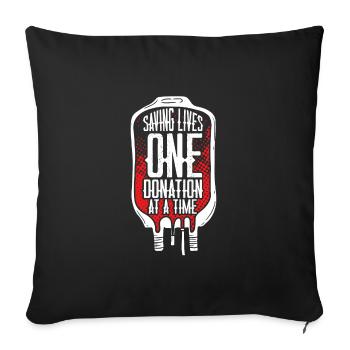 Un don à la fois - Housse de coussin décorative 45 x 45 cm - noir - Devant