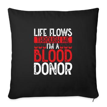 Je suis donneur de sang - Housse de coussin décorative 45 x 45 cm - noir - Devant