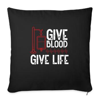 Donner du sang, donner la vie - Housse de coussin décorative 45 x 45 cm - noir - Devant