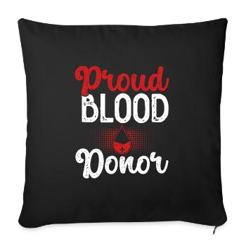 Fier donneur de sang - Housse de coussin décorative 45 x 45 cm - noir - Devant