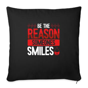 Soyez la raison pour laquelle quelqu’un sourit - Housse de coussin décorative 45 x 45 cm - noir - Devant