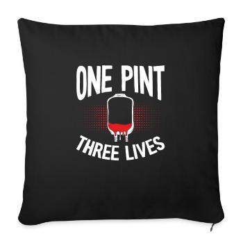 Une pinte, trois vies - Housse de coussin décorative 45 x 45 cm - noir - Devant