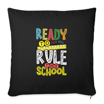 Prêt à diriger l’école - Housse de coussin décorative 45 x 45 cm - noir - Devant