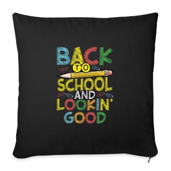 Back to school and handsome - Sofa pillowcase 17,3'' x 17,3'' (45 x 45 cm) - black - Front