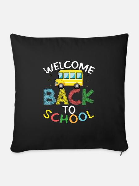 Schulkind Zurück Zur Schule - Sofakissenbezug 45 x 45 cm - Schwarz
