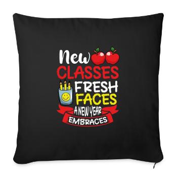 Nouvelles classes, nouveaux visages - Housse de coussin décorative 45 x 45 cm - noir - Devant