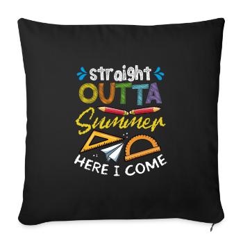 I come straight from the summer - Sofa pillowcase 17,3'' x 17,3'' (45 x 45 cm) - black - Front