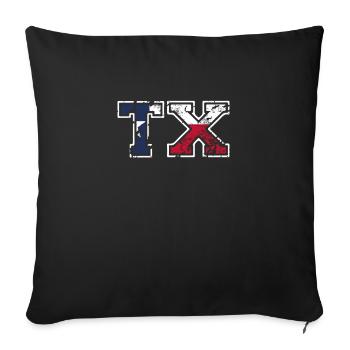 Texas Drapeau américain Noir - Housse de coussin décorative 45 x 45 cm - noir - Devant