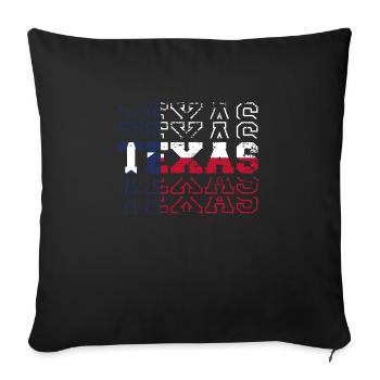Texas blue, red and white - Sofa pillowcase 17,3'' x 17,3'' (45 x 45 cm) - black - Front