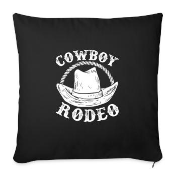 Cowboy-texas-rodéo - Housse de coussin décorative 45 x 45 cm - noir - Devant