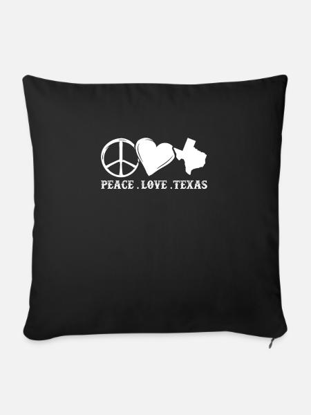 Frieden, Liebe, Texas - Sofakissenbezug 45 x 45 cm - Schwarz