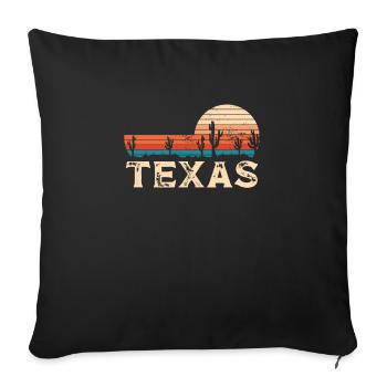 Texas Colorful Cactus - Sofa pillowcase 17,3'' x 17,3'' (45 x 45 cm) - black - Front