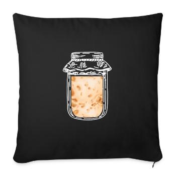 Levain dans un bocal - Housse de coussin décorative 45 x 45 cm - noir - Devant