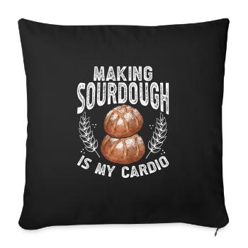 The production of sourdough is my - Sofa pillowcase 17,3'' x 17,3'' (45 x 45 cm) - black - Front