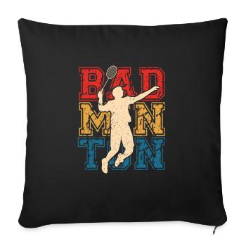 Badminton Colorful Letters - Sofa pillowcase 17,3'' x 17,3'' (45 x 45 cm) - black - Front