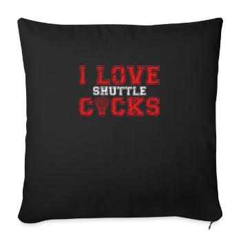 I love shuttlecocks - Sofa pillowcase 17,3'' x 17,3'' (45 x 45 cm) - black - Front