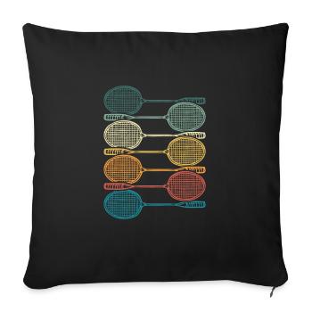 Raquettes de badminton colorées - Housse de coussin décorative 45 x 45 cm - noir - Devant